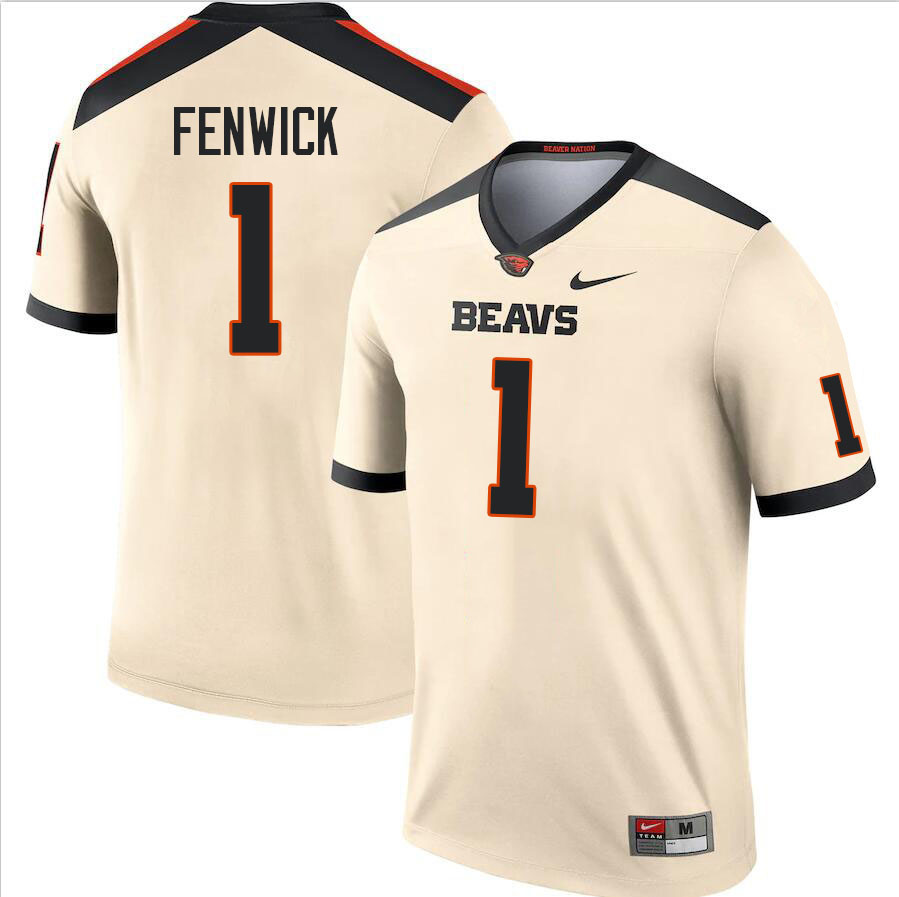 Men #1 Deshaun Fenwick Oregon State Beavers College Football Jerseys Stitched Sale-Cream